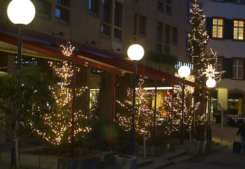 Christmas lights at the Hotel Basel