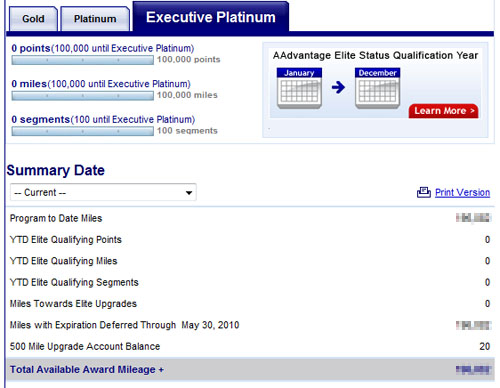 Frequent Flyer Status