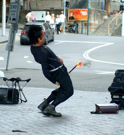 Street performer in Sydney