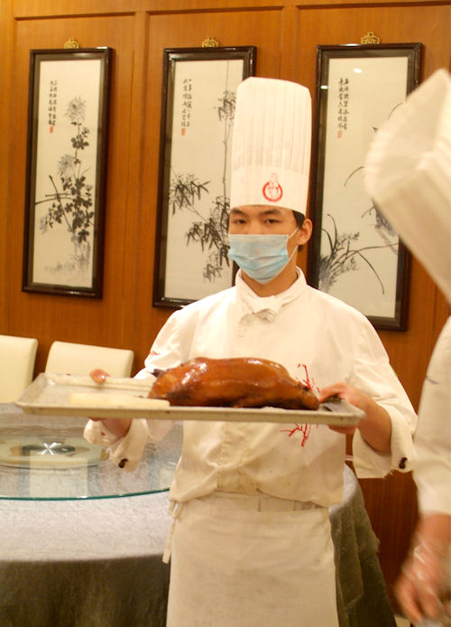 The Peking duck makes its entrance