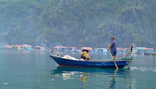 Fishermen in Halong Bay